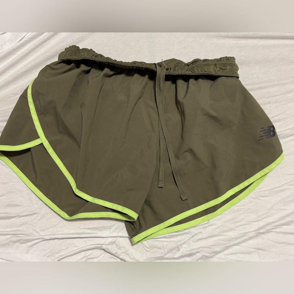 New Balance Green Athletic Shorts with Sporty Trim